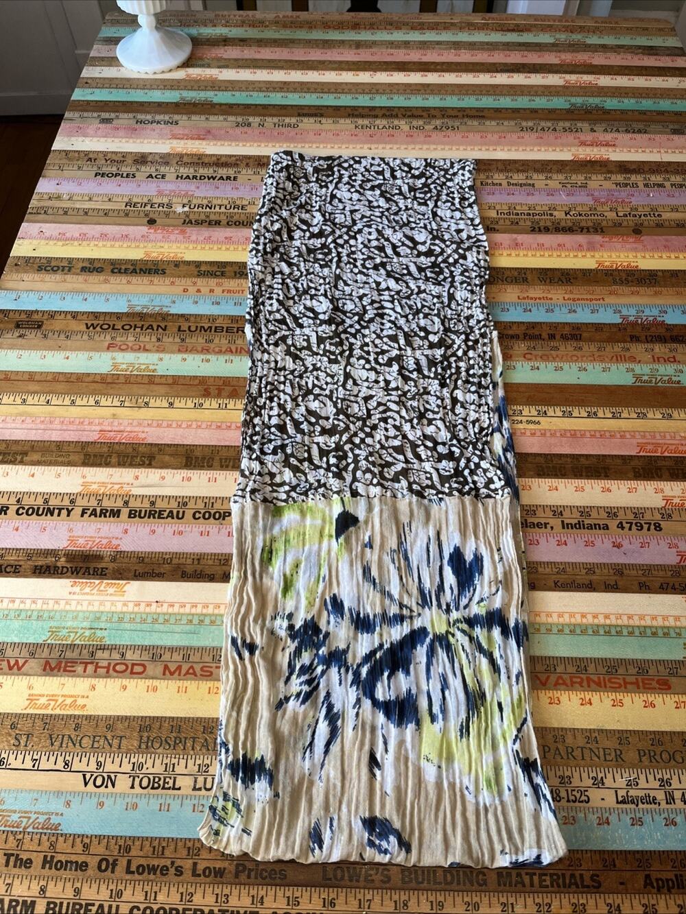 J. Jill 100% Cotton Mixed Floral Batik Print Infinity Scarf Boho Light Lagenlook